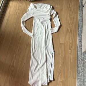 GLASSONS RIBBED WHITE DRESS